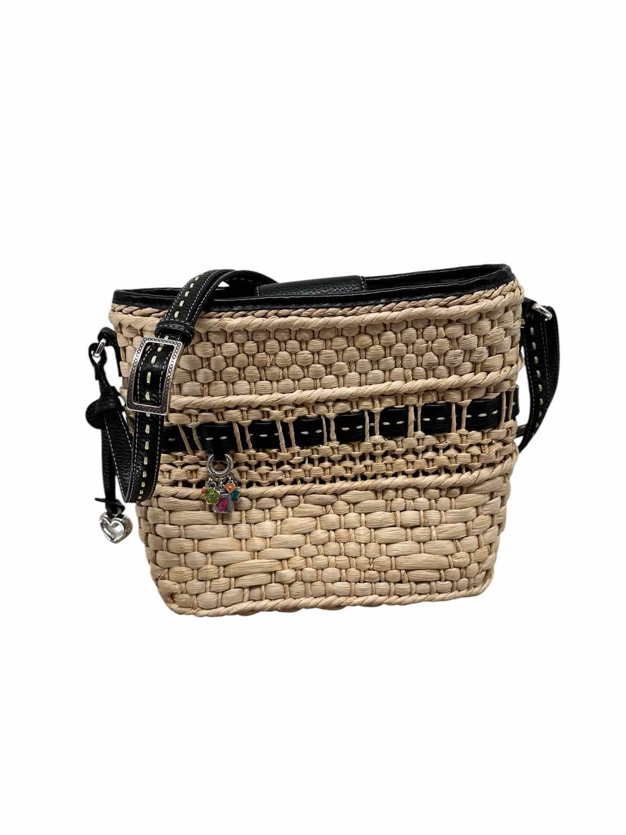 Brighton Tan Straw Shoulder Bag