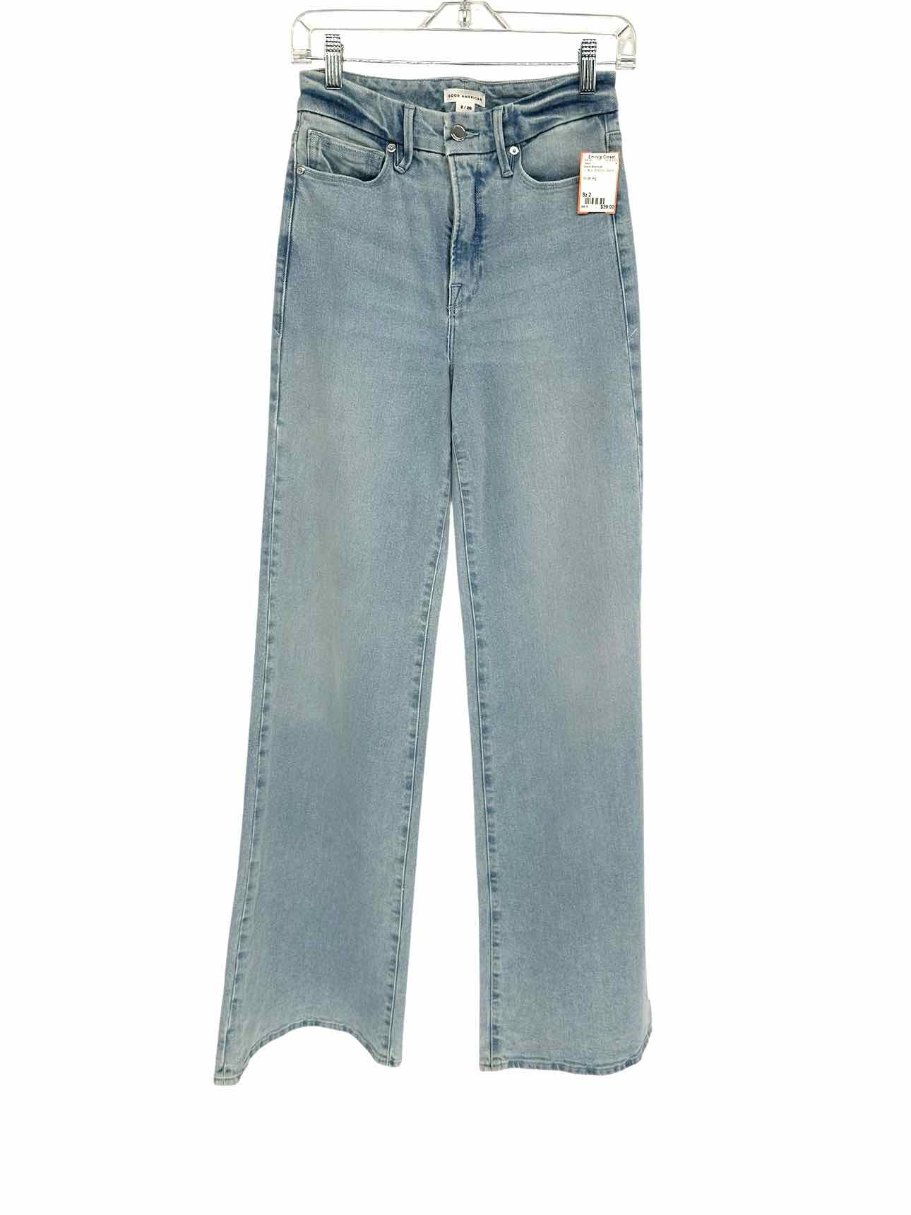 Good American Wide Leg Jeans Lt. Blue Size 2