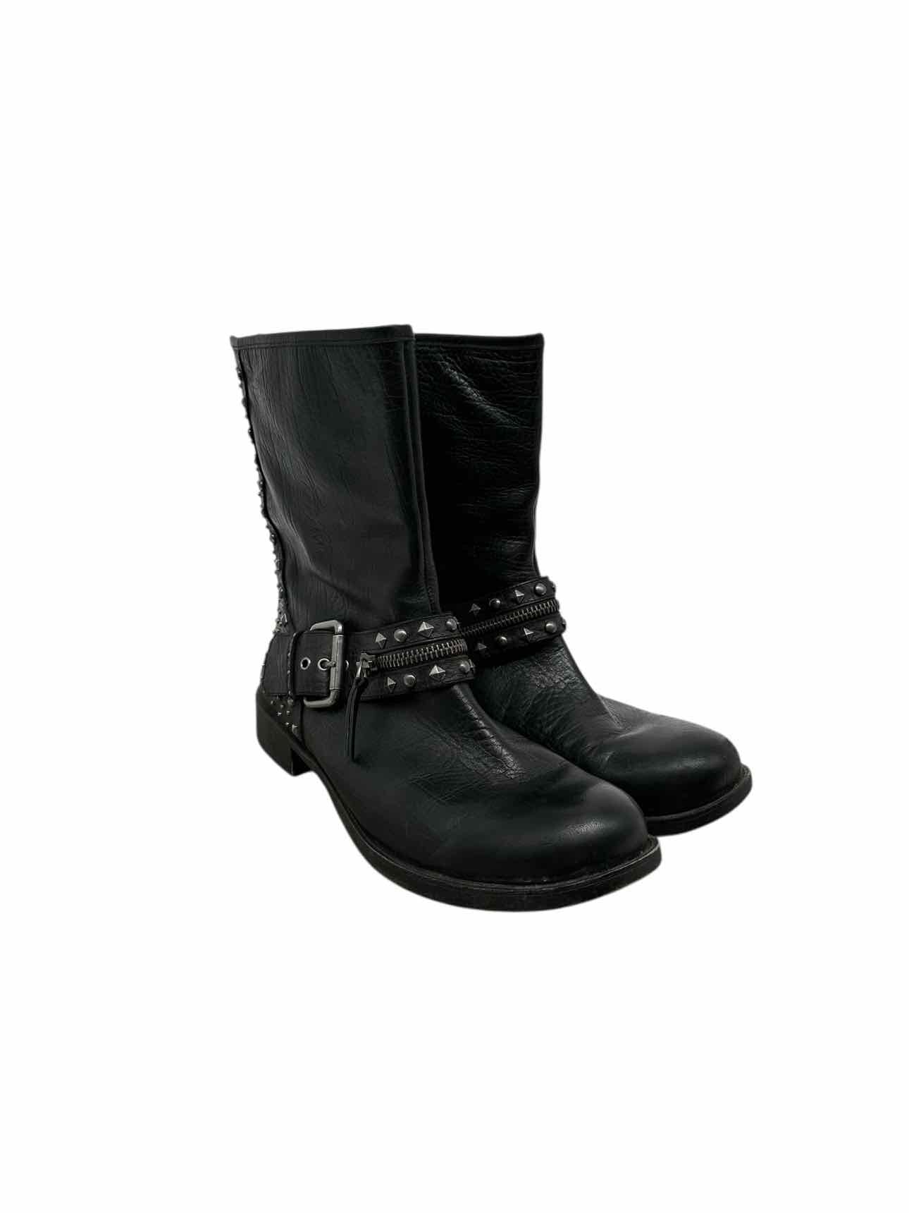 Nine West Vintage America Studded Black Boots Shoe Size 9