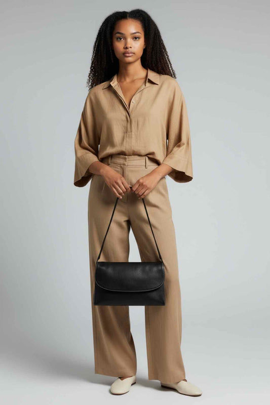J.Jill Black Leather Shoulder Bag