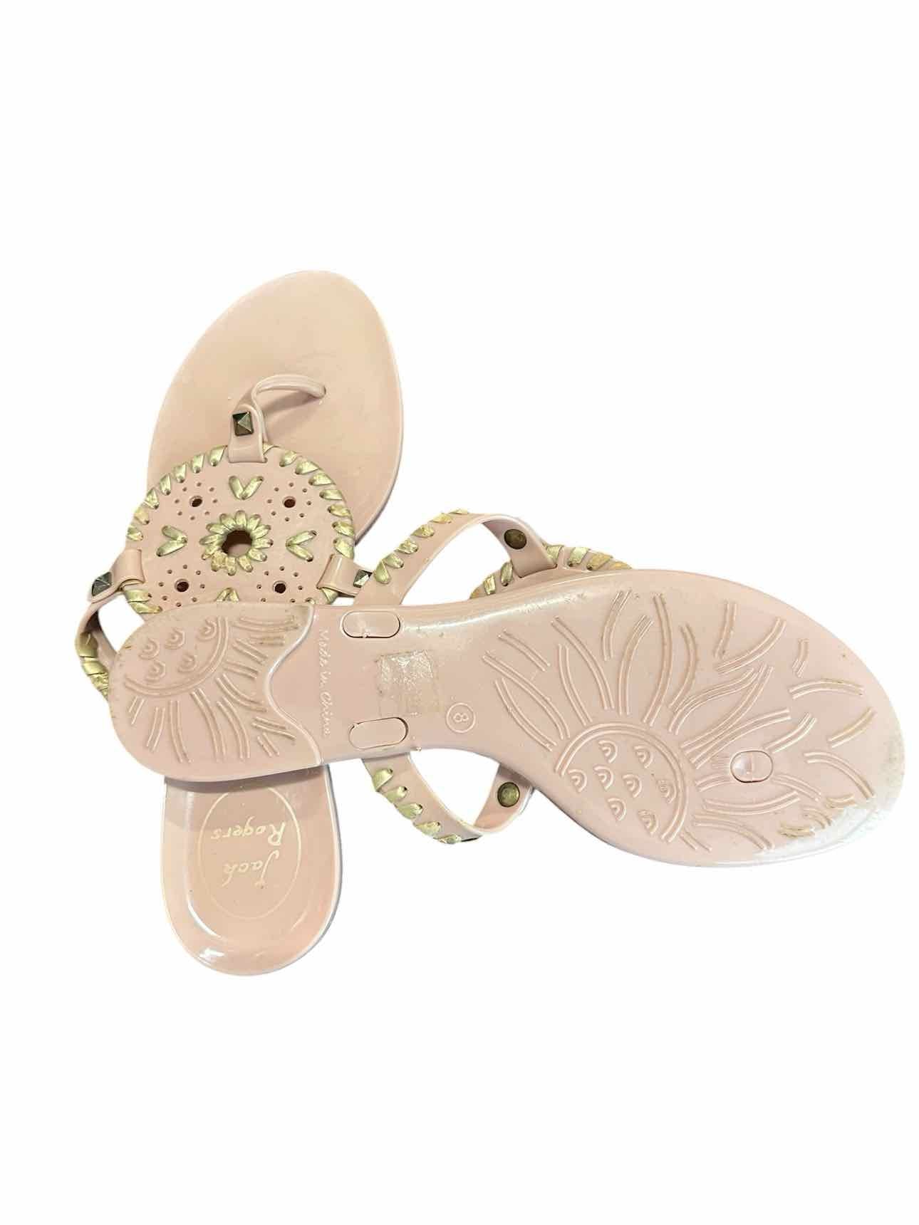 Jack Rogers Georgica Jelly Thong Sandal Blush Shoe Size 8