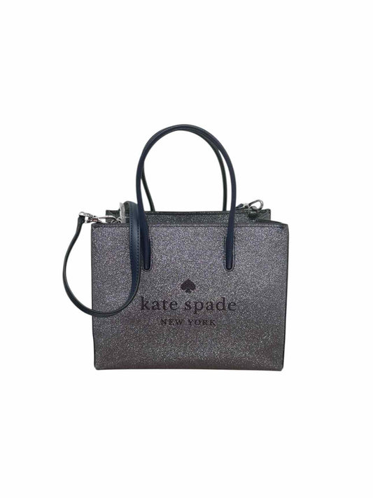 Kate Spade Trista Glitter Shopper Navy Leather Tote