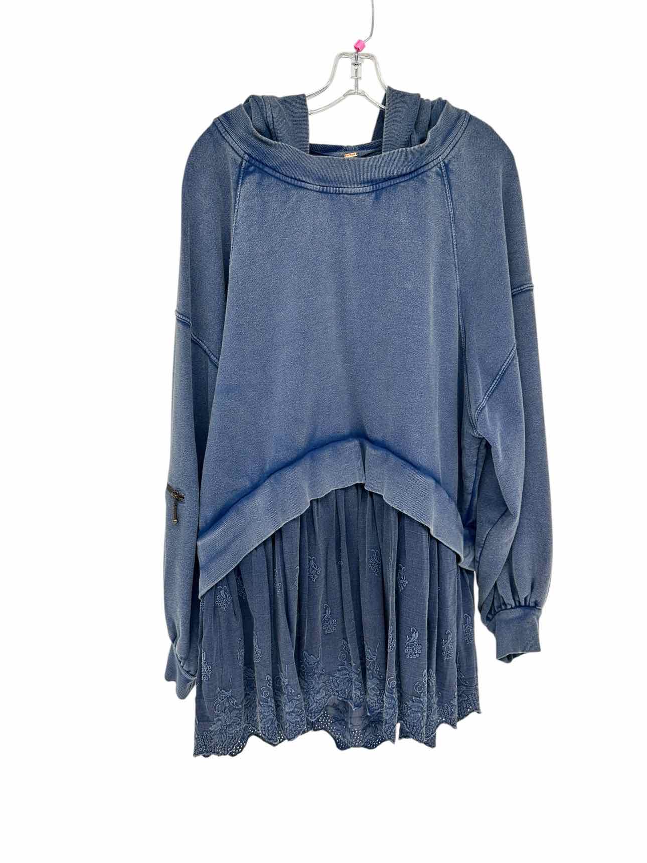 Free People Sweet Streets Hoodie Blue Size M Sweatshirt