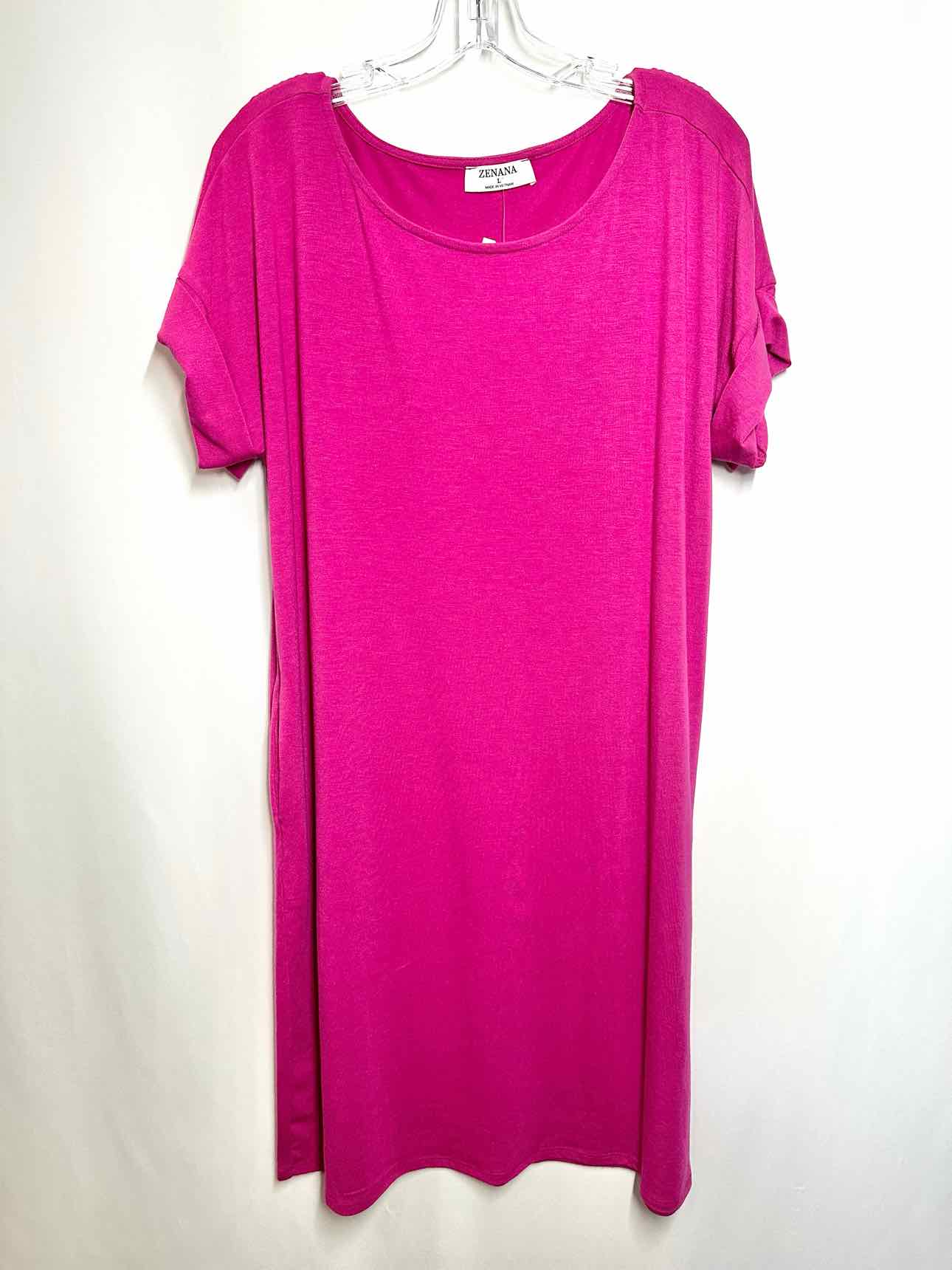 Zenana Fuschia Short Sleeve Dress Size L