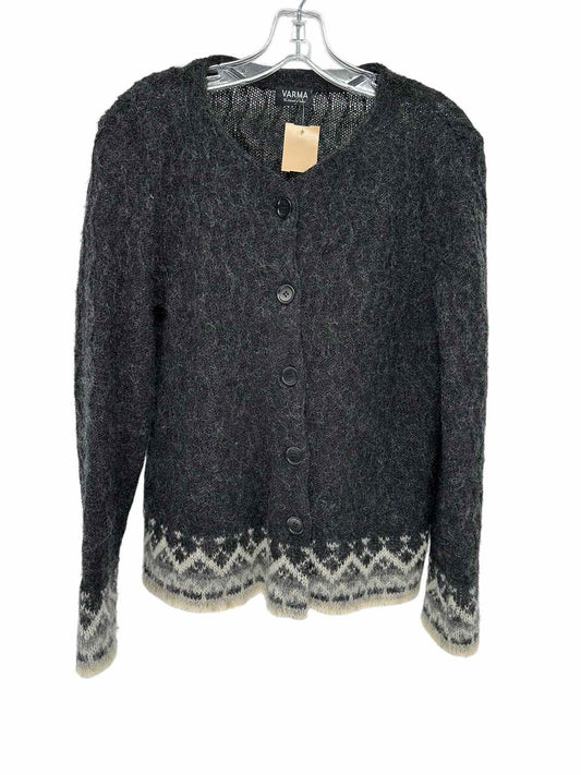 Varma Black Wool Button Front Cardigan Size M