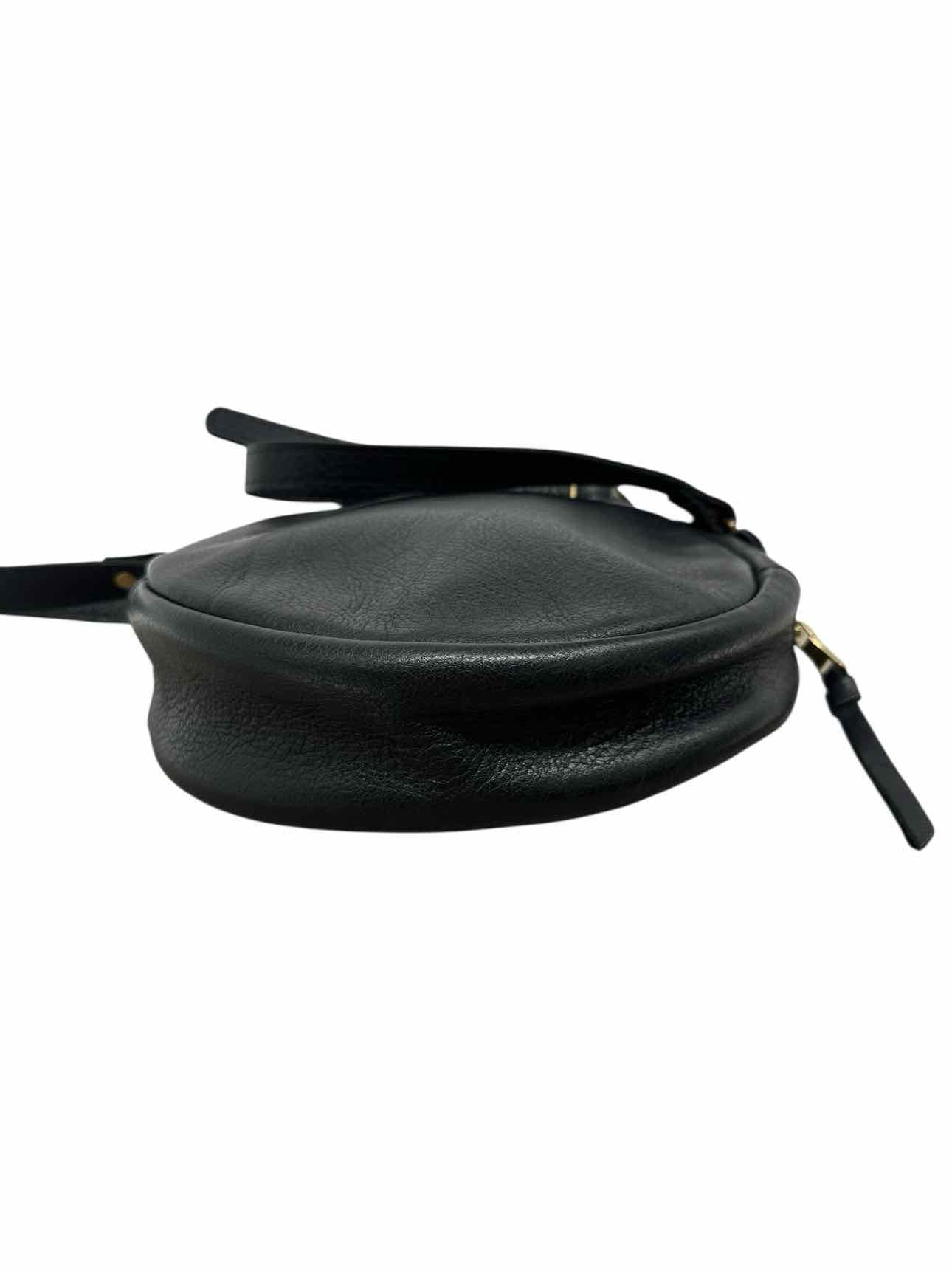 Portland Leather Goods Empire Circle Black Leather Crossbody