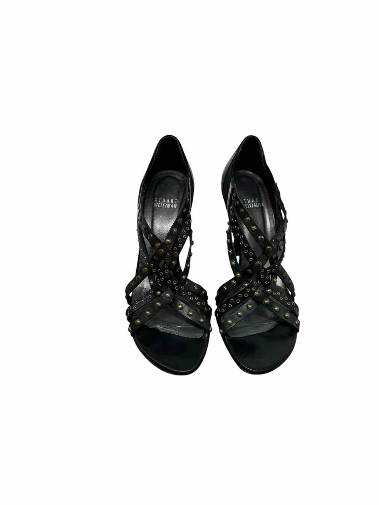 Stuart Weitzman Black Full Up Dress Sandal Shoe Size 7