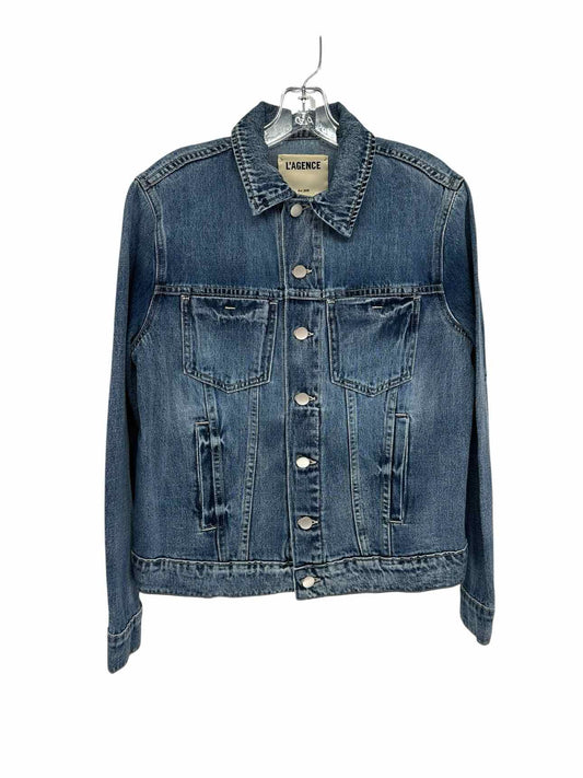 L'Agence Mack Oversized Trucker Jacket Blue Size XS/S Jean Jacket