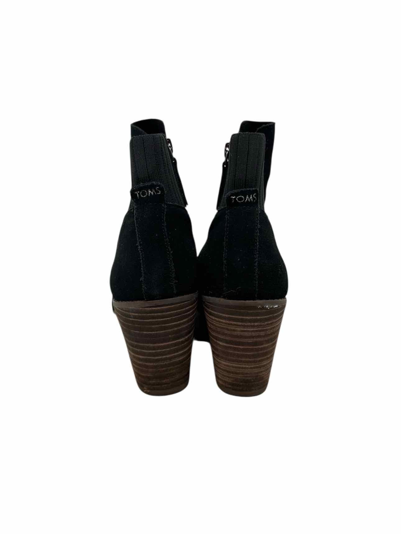 Toms Joanna Wedge Black Bootie Shoe Size 10