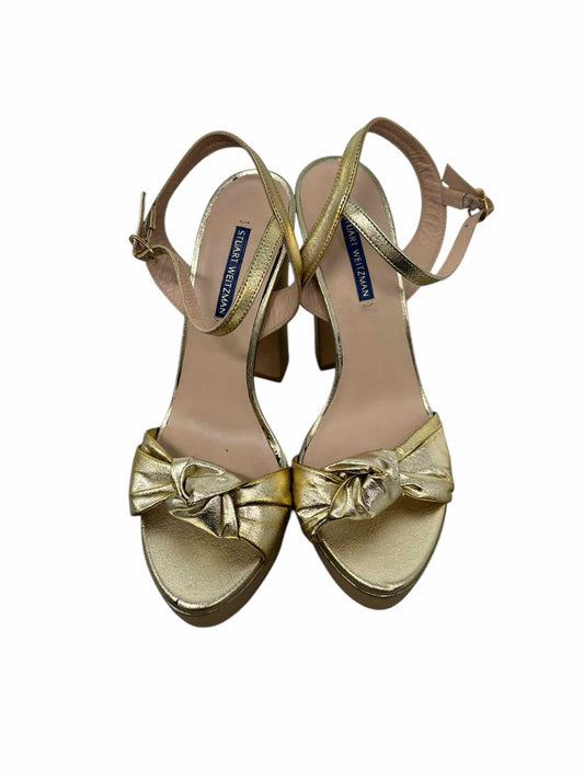 Stuart Weitzman Mirri 100 Gold Dress Sandal Shoe Size 10