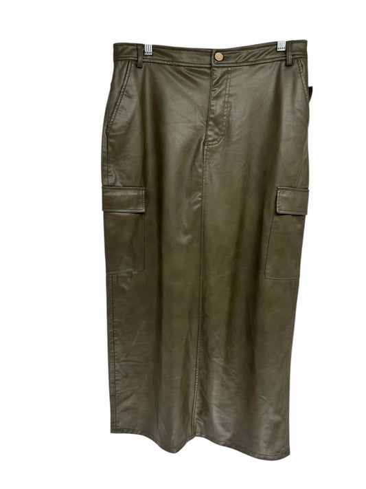 Zara Olive Midi Cargo Skirt Size L