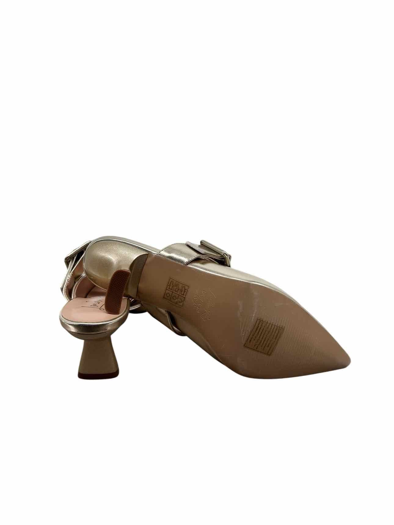 London Rag Margo Kitten Heel Gold Mules Shoe Size 9 **NEW**