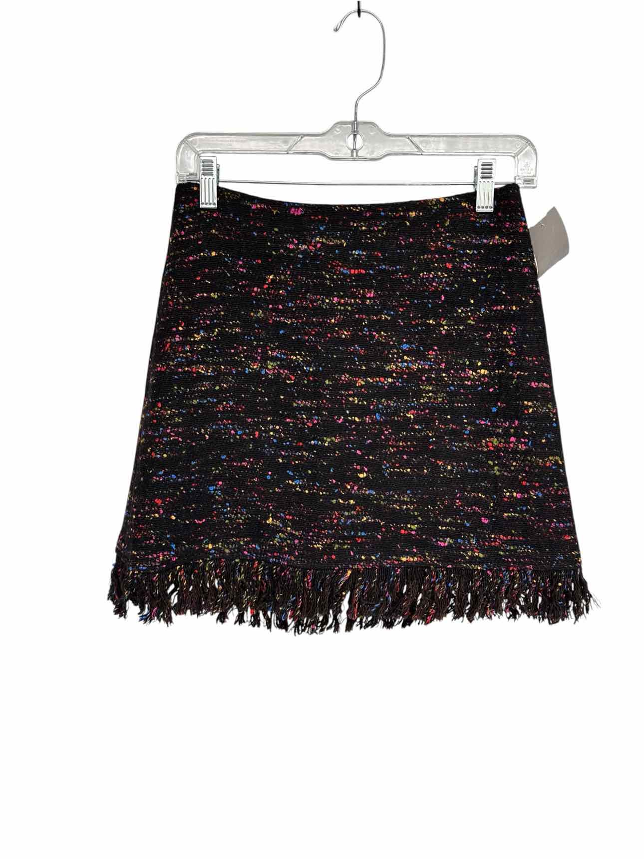 Ganni Black Donegal Tweed Mini Skirt Size 2 **NEW**
