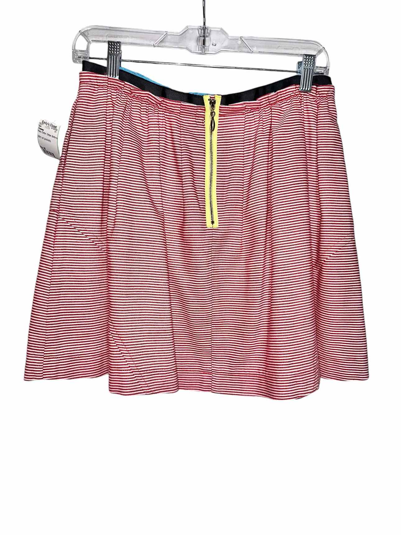 Freeway Red Size M Stripe Mini Skirt With Pockets