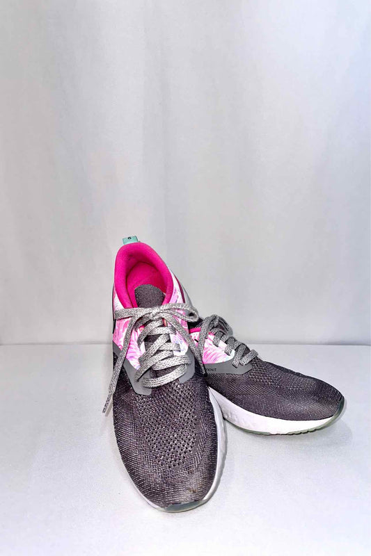 Nike Gray Odyssey React Flyknit 2 Mesh Running Shoes SZ 9