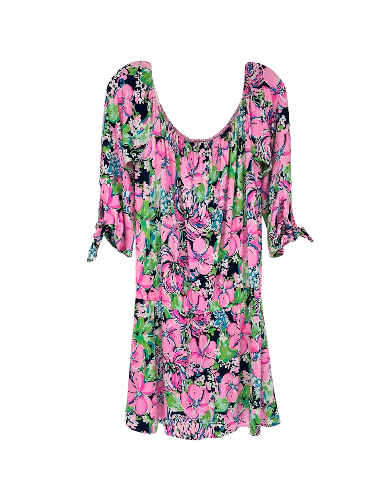 Lilly Pulitzer Lana Off-the-Shoulder Skort Romper in Pink Blossom Try Zest Size M