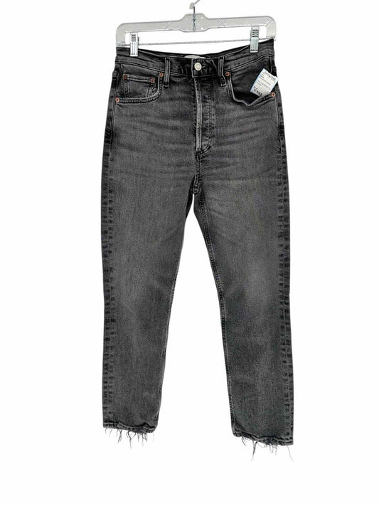 Agolde Riley Crop Button Fly Black Jeans Size 4