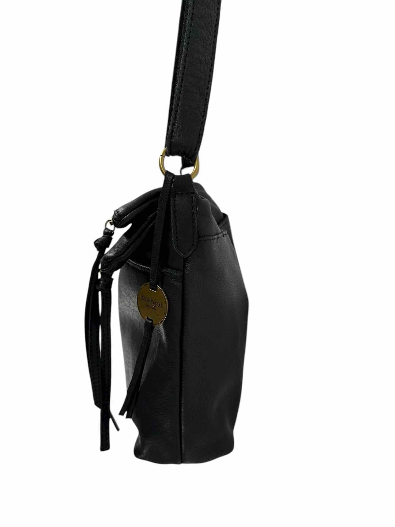 Margot Mickey Double Zip Black Leather Crossbody