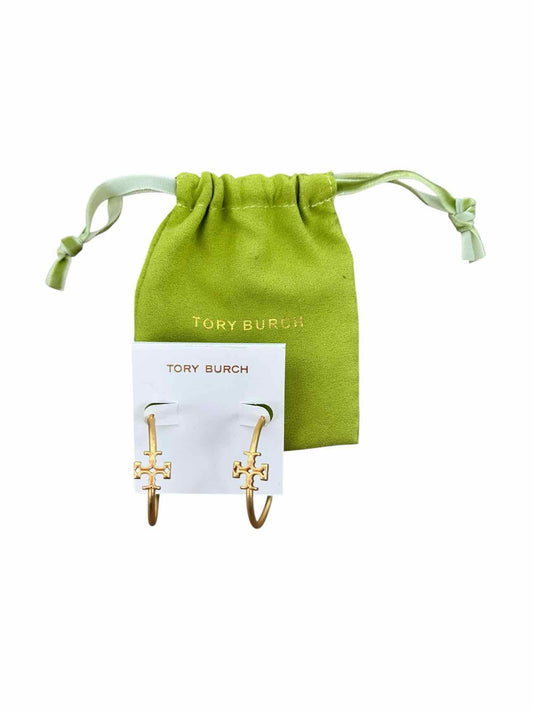 Tory Burch Kira Matte Gold Plated Hoop Earrings  **NEW**