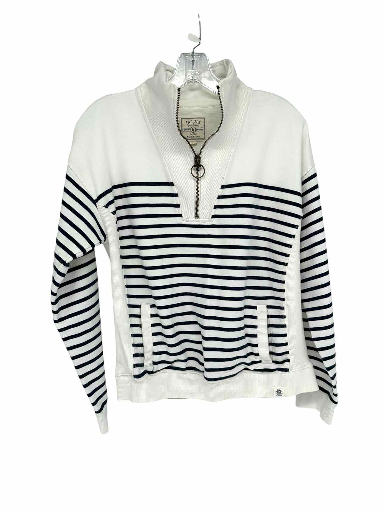 Fat Face White Quarter-zip Sweatshirt Size S