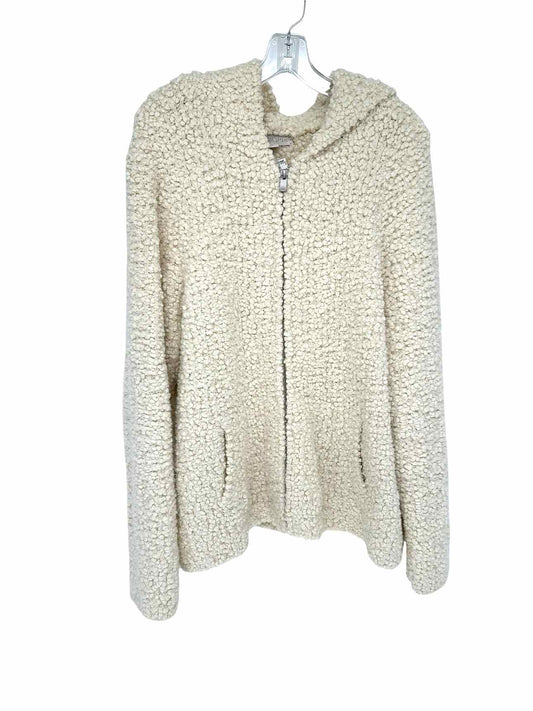 Barefoot Dreams Cream Loop Fringe Hoodie Jacket Size 1X