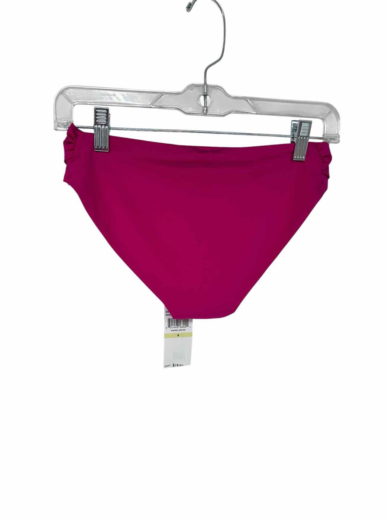 Trina Turk Hot Pink Shirred Hipster Swim Bottom Size 4 **NEW**