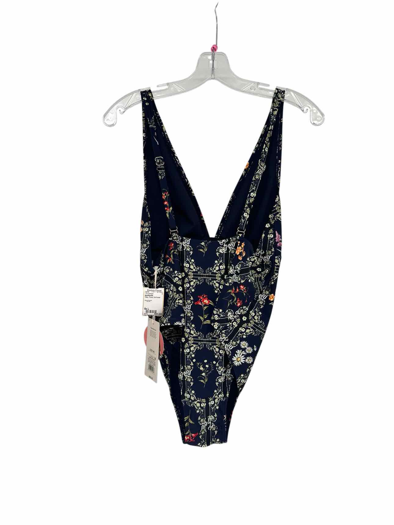 aguabendita Navy Size L 1 Pc Swimsuit**NEW**