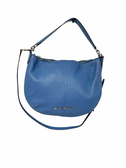 Michael Kors Blue Leather Bedford Convertible Shoulder Bag