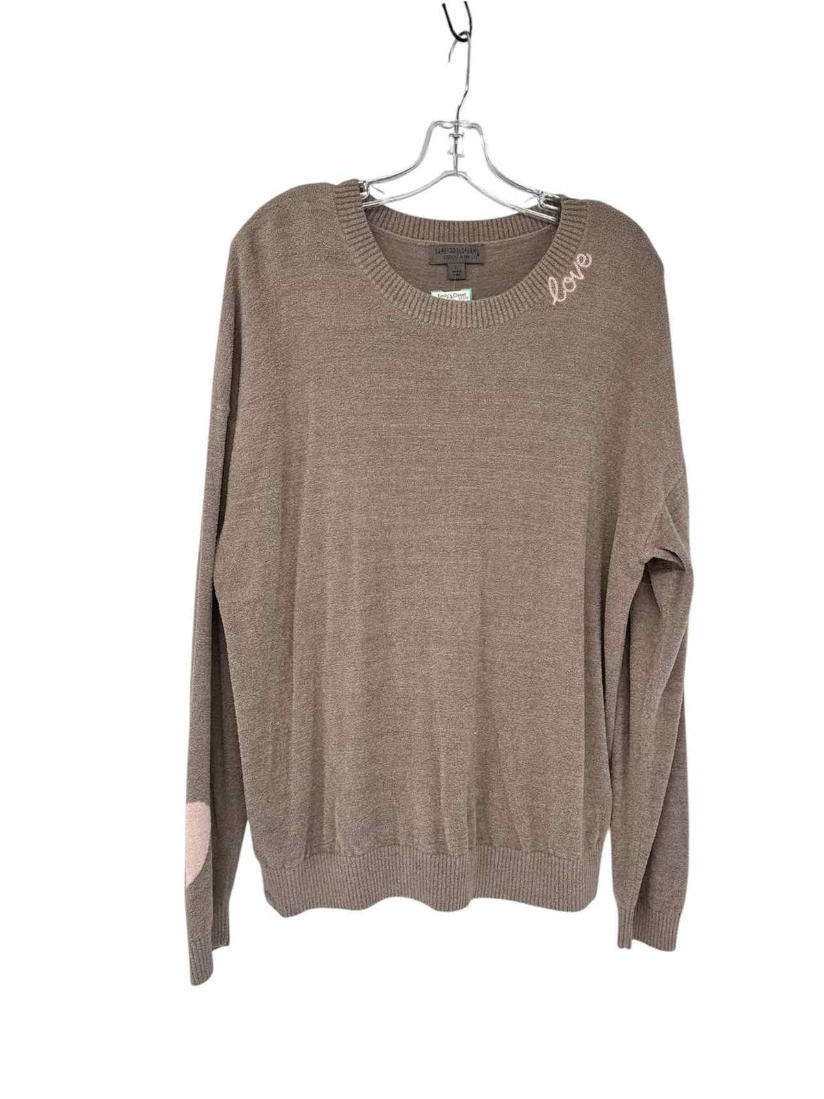 Barefoot Dreams Taupe CozyChic Ultra Lite Love Crewneck Size L
