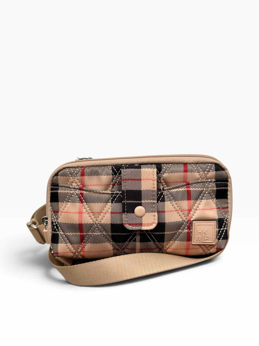 IHKWIP Plaid Beige Nylon Crossbody **NEW**