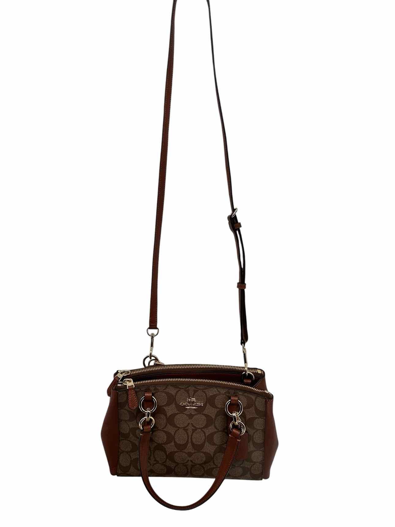 Coach Mini Christie Carryall Tan Coated Canvas Crossbody