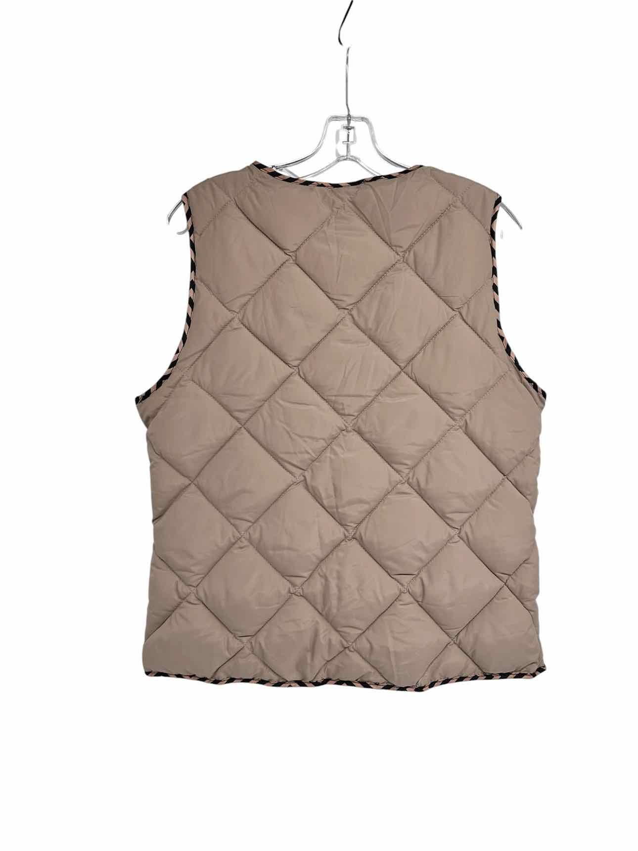 Coco +  Carmen Beige Braylin Reversible Quilted Vest  Size S/M **NEW**