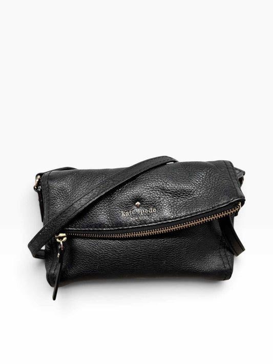 Kate Spade Black Fold Over Leather Crossbody