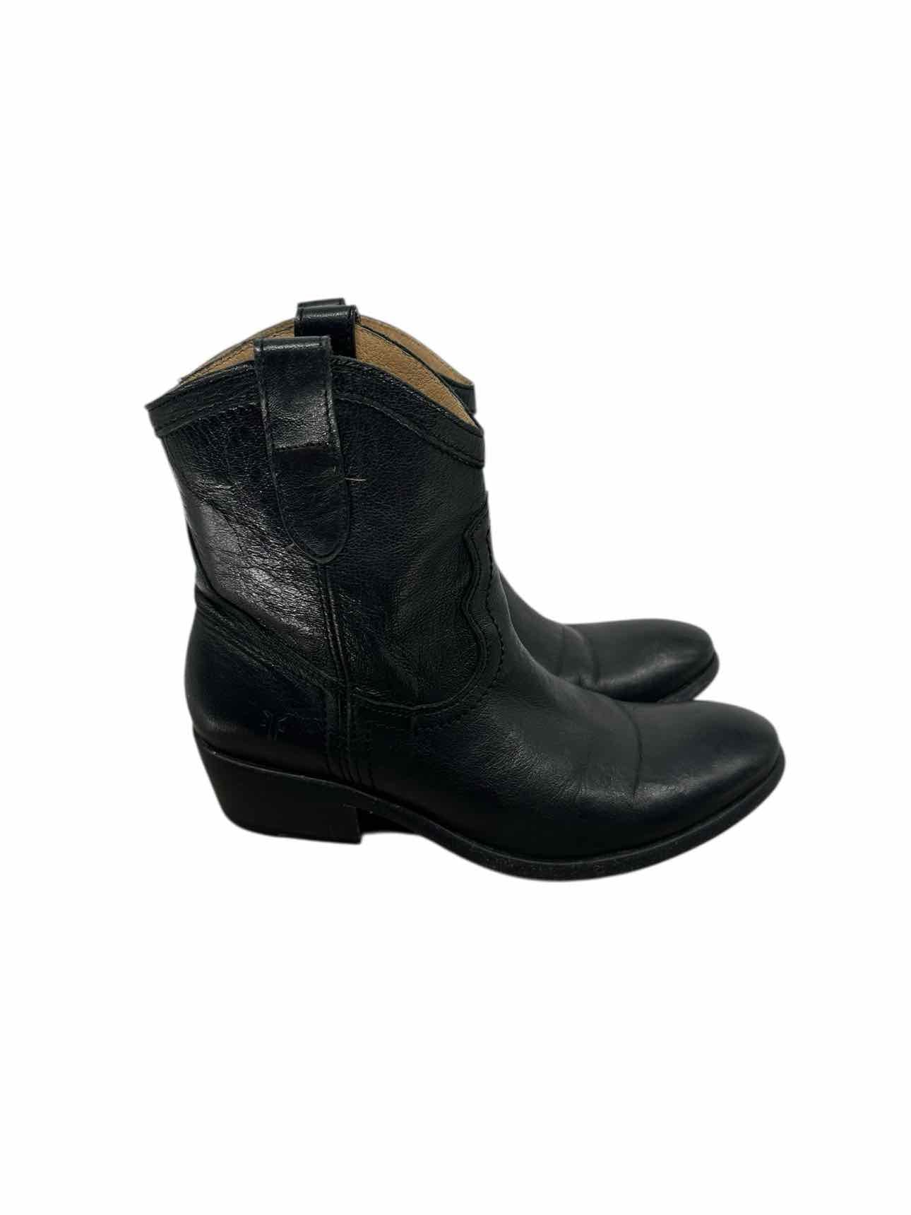 Frye Carson Shortie Western Ankle Boot Black Shoe Size 7