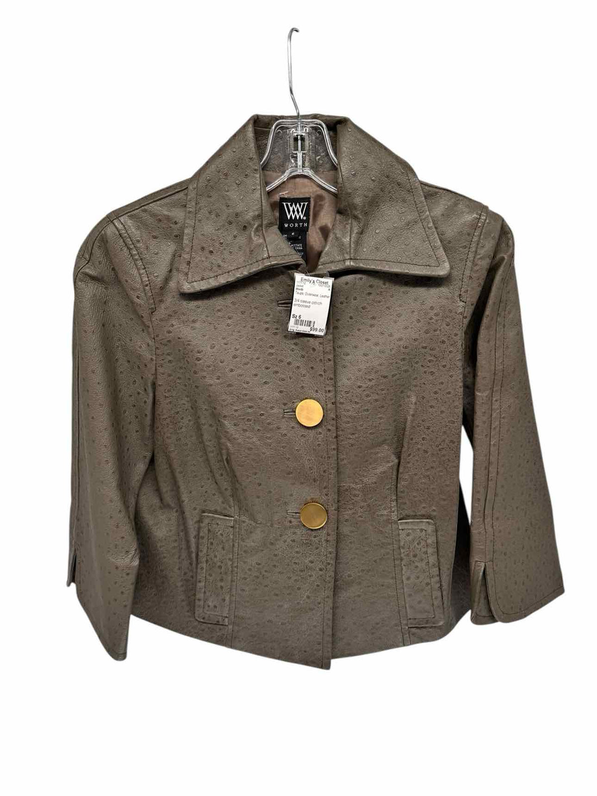 Worth Taupe Size 6 Jacket