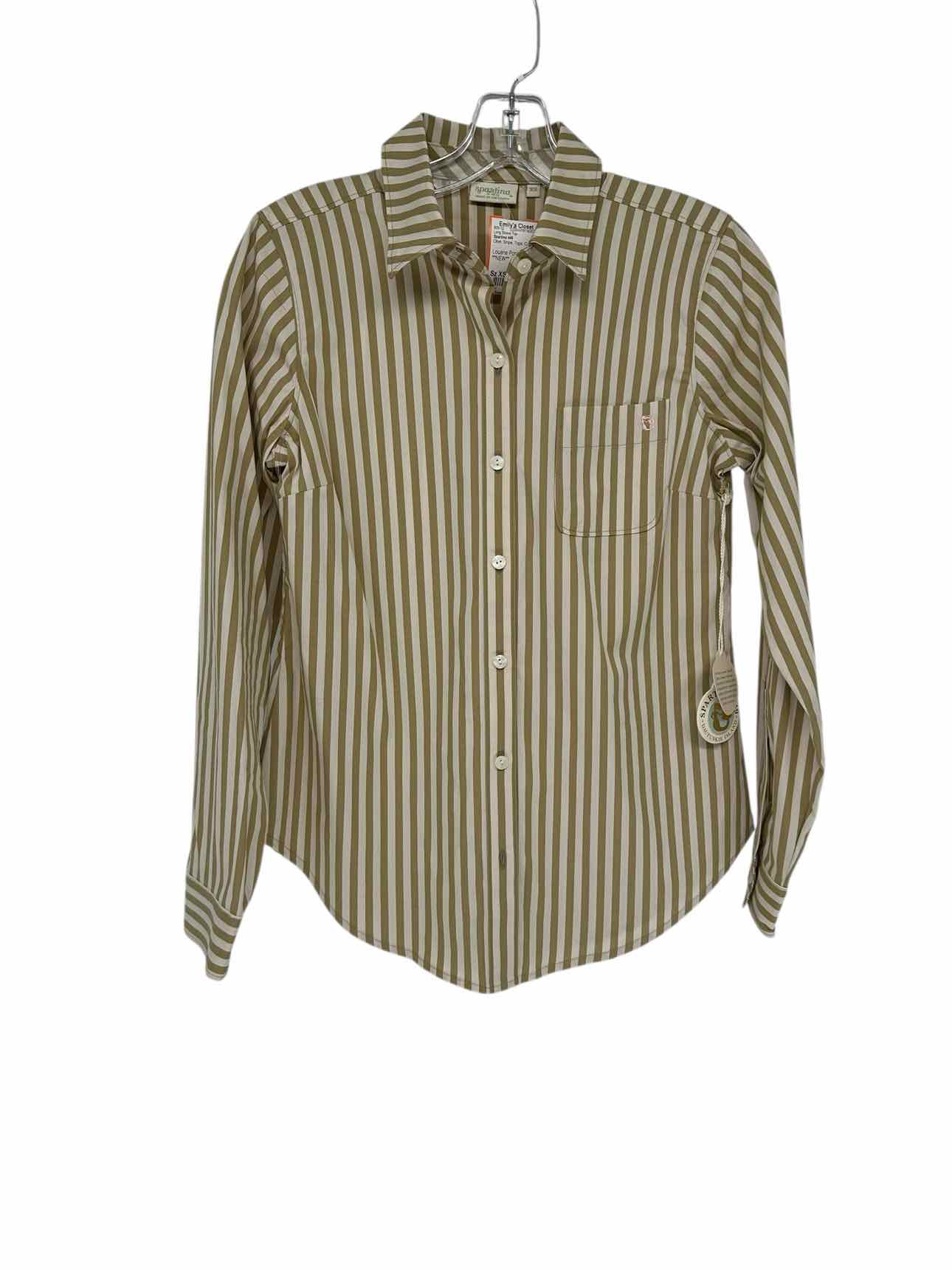Spartina 449 Louane Poplin Shirt Olive Size XS **NEW**