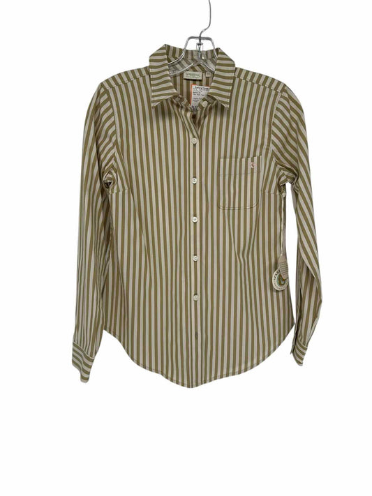 Spartina 449 Louane Poplin Shirt Olive Size XS **NEW**