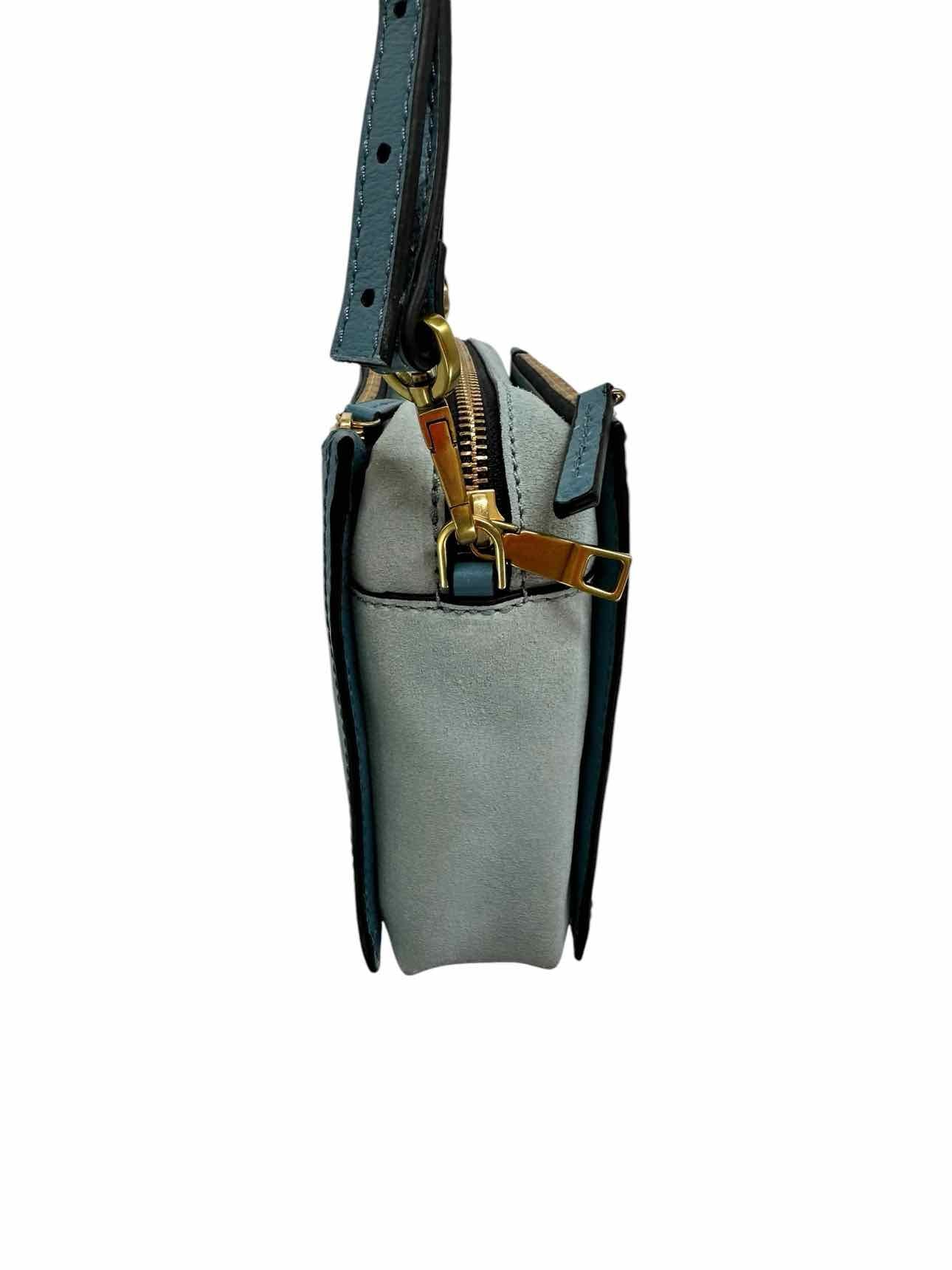 Fossil Blue Leather Crossbody