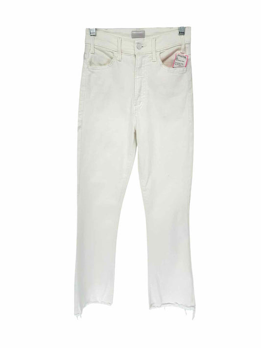 Mother The Hustler Ankle Fray White Jeans Size 2