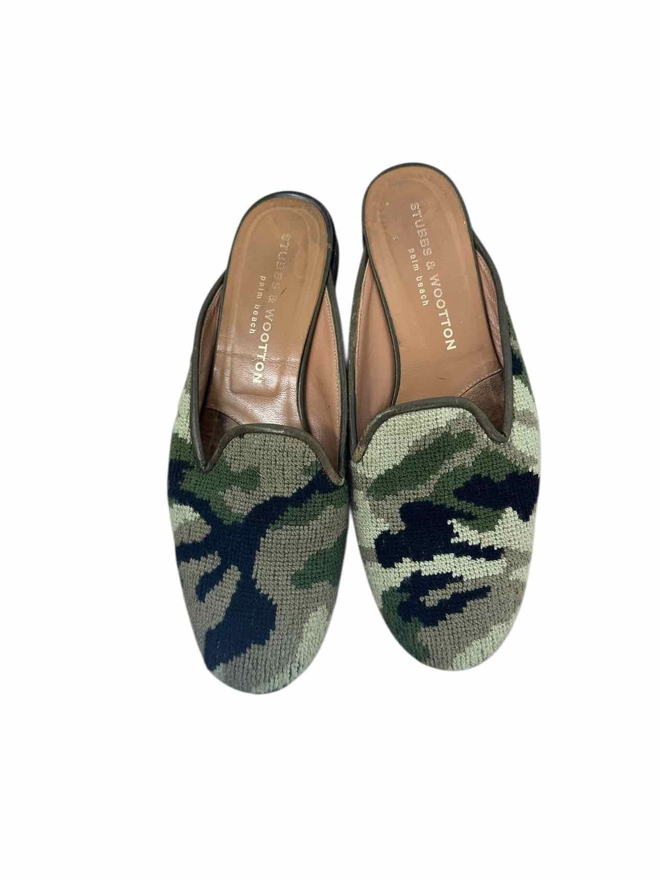 Stubbs & Wootton Green Shoe Size 6 Mules
