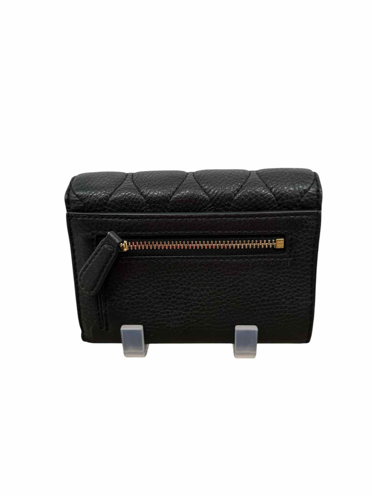 Vera Bradley Riley Compact Black Leather Wallet w/ Rosewood Interior