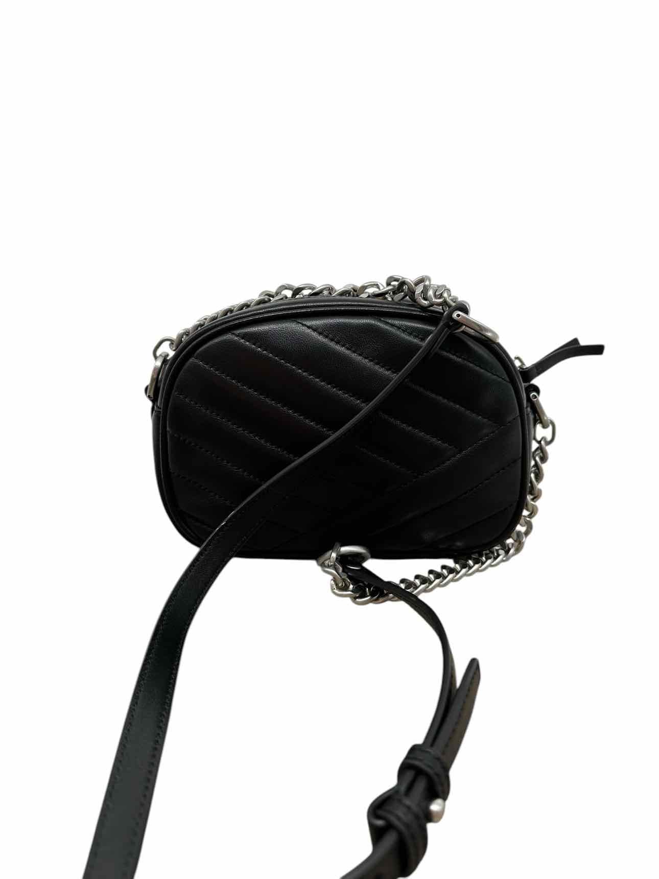 Tory Burch Black Kira Chevron Camera Bag Crossbody