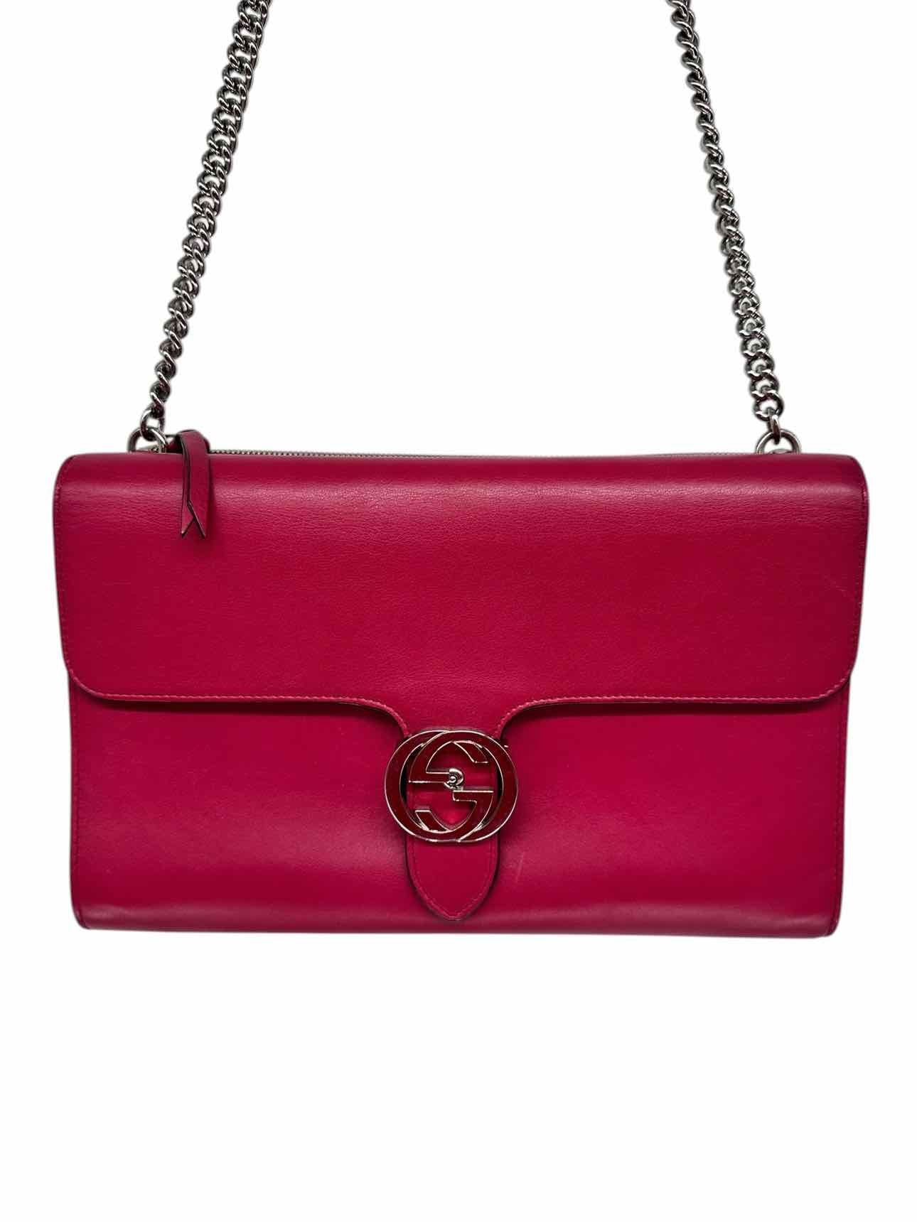Gucci hade Lux Calfskin Interlocking G Shoulder Bag in Petunia