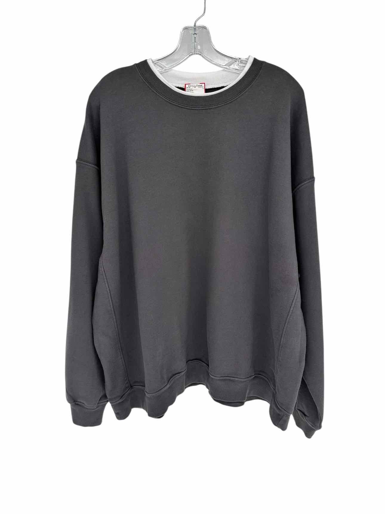 Daily Drills Gray Oversized Sweatshirt Size XS