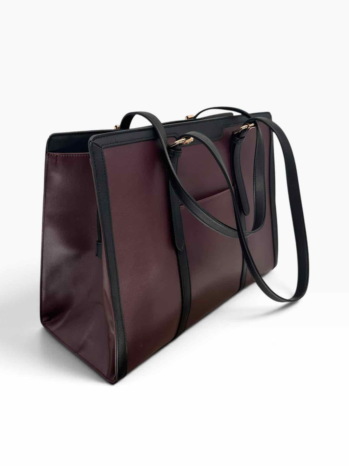 Lovevook Maroon Faux Leather Laptop Bag