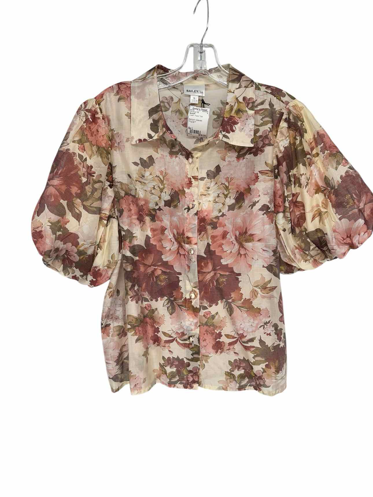 Bailey44 Cream 3/4 Sleeve Top Size L **NEW**