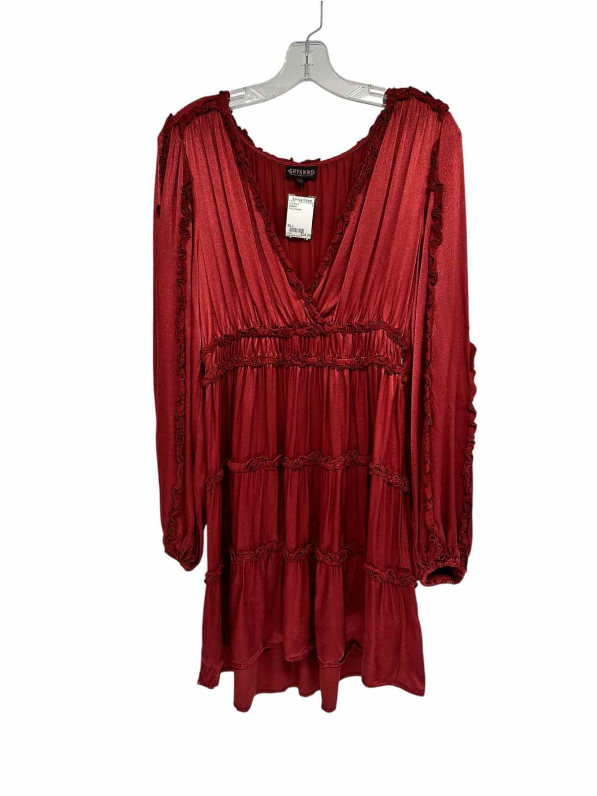 Shyanne Rust Long Sleeve Dress Size L
