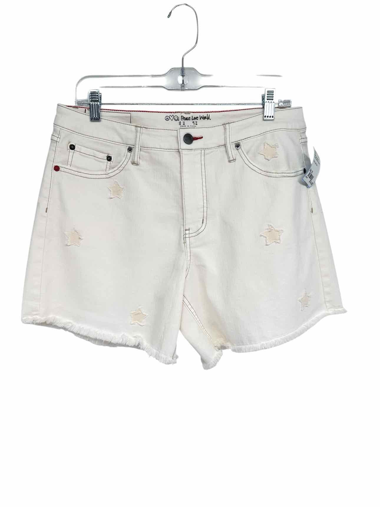 Peace Love World Cream Size 10 Shorts