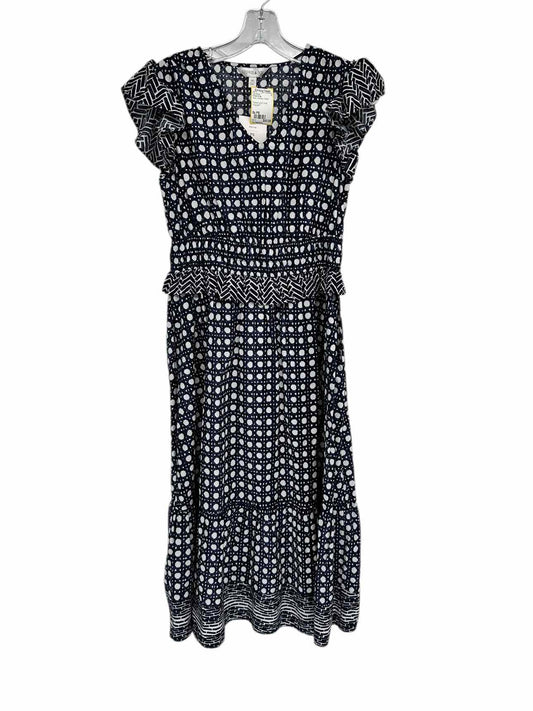 Crown & Ivy Navy Cap Sleeves Midi Dress Size PS **NEW**