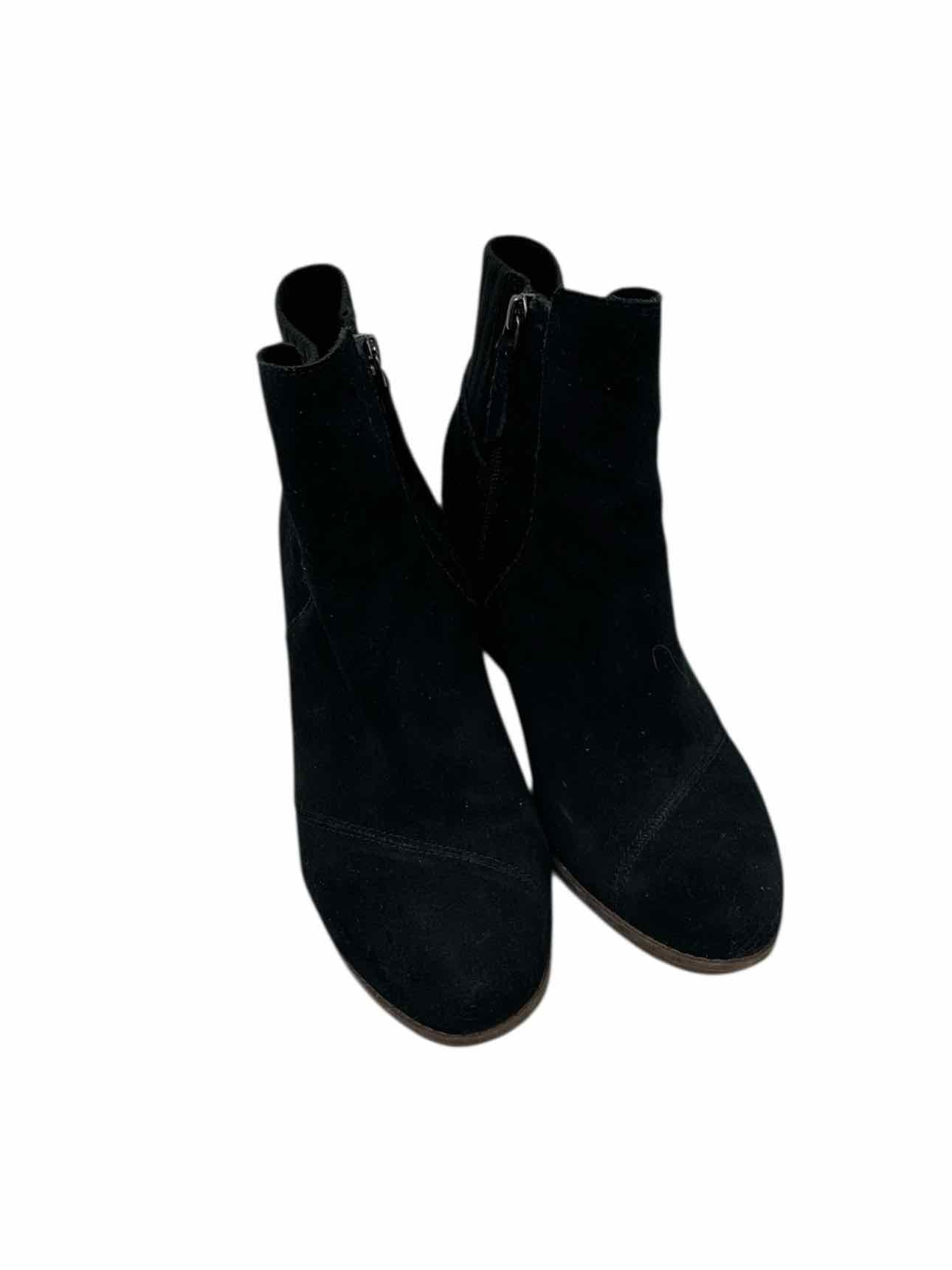 Toms Joanna Wedge Black Bootie Shoe Size 10